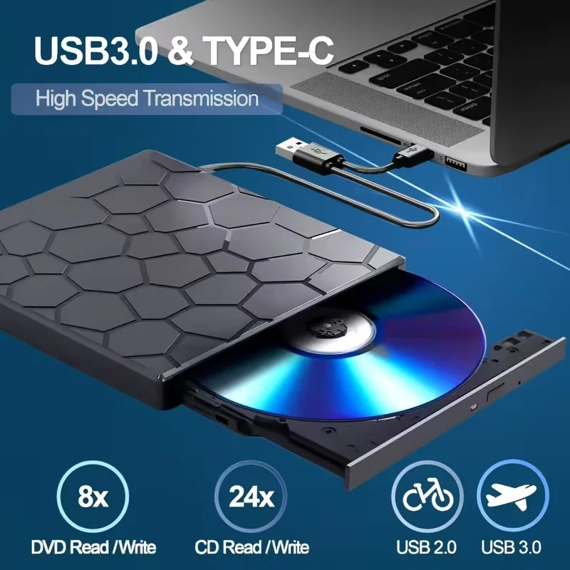 Unidad CD/DVD Externa 8 en 1 USB-C Ultra Delgada - Imagen 9